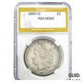 1890-CC Morgan Silver Dollar PGA MS64