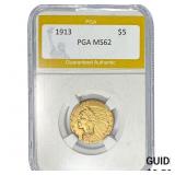 1913 $5 Gold Half Eagle PGA MS62