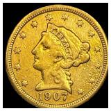 1907 Liberty Head Gold $2.50 Quarter Eagle  CHOIC