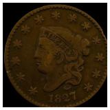 1827 Coronet Head Large Cent LIGHTLY  CIRCULATED