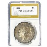 1891 Morgan Silver Dollar PGA MS6 DMPL