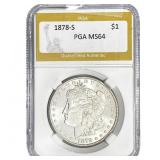 1878-S Morgan Silver Dollar PGA MS64