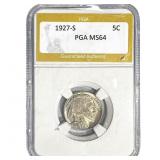 1927-S Buffalo Nickel PGA MS64