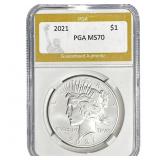 2021 Silver Peace Dollar PGA MS70