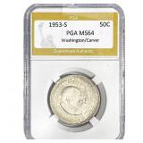 1953-S Washington Carver Half Dollar PGA MS64