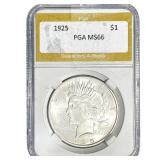 1925 Silver Peace Dollar PGA MS66