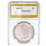 1883-O Morgan Silver Dollar PGA MS61