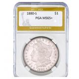 1880-S Morgan Silver Dollar PGA MS65+