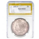 1881-S Morgan Silver Dollar PGA MS65