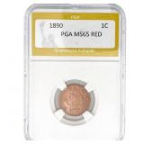 1890 Indian Head Cent PGA MS65 RD
