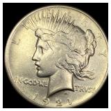 1921 Silver Peace Dollar ABOUT UNCIRCULATED