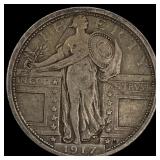 1917 Type 1 Standing Liberty Quarter NEARLY  UNCI