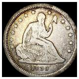 1839 Silver Seated Liberty Quarter LIGHTLY  CIRCU