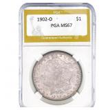 1902-O Morgan Silver Dollar PGA MS67