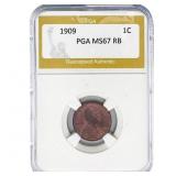 1909 Wheat Cent PGA MS67 RB