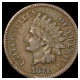 1874 Indian Head Cent ABOUT UNCIRCULATED