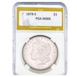 1878-S Morgan Silver Dollar PGA MS66