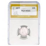1877 Seated Liberty Dime PGA MS65