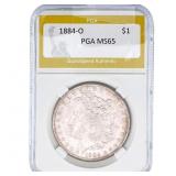1884-O Morgan Silver Dollar PGA MS65