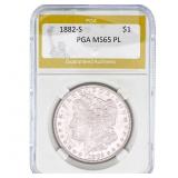 1882-S Morgan Silver Dollar PGA MS65 PL