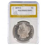1879-S Morgan Silver Dollar PGA MS66 DMPL