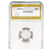 1940-S Mercury Silver Dime PGA MS66