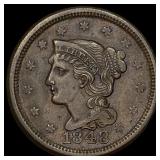 1848 Braided Hair Large Cent CLOSELY  UNCIRCULATE