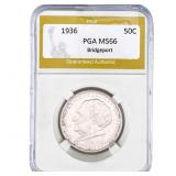 1936 Bridgeport Half Dollar PGA MS66