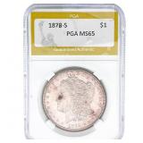 1878-S Morgan Silver Dollar PGA MS65