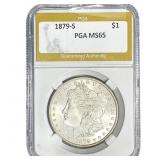 1879-S Morgan Silver Dollar PGA MS65