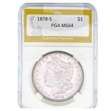 1878-S Morgan Silver Dollar PGA MS64