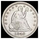 1846 Seated Liberty Quarter CHOICE AU