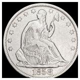 1858-O Seated Liberty Half Dollar CLOSELY  UNCIRC