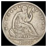 1858-O Seated Liberty Half Dollar NICELY  CIRCULA