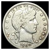 1908-D Barber Quarter LIGHTLY CIRCULATED
