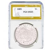 1885 Morgan Silver Dollar PGA MS65