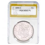 1890-S Morgan Silver Dollar PGA MS62 PL
