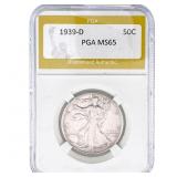 1939-D Walking Liberty Half Dollar PGA MS65