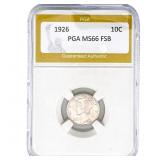1926 Mercury Silver Dime PGA MD66 FSB
