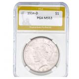 1934-D Silver Peace Dollar PGA MS63