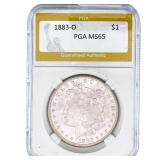 1883-O Morgan Silver Dollar PGA MS65