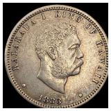 1883 Hawaii Silver 1/4 Dollar CLOSELY  UNCIRCULAT