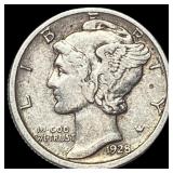 1928-D Mercury Dime NEARLY UNC