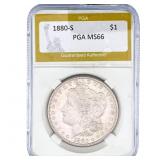 1880-S Morgan Silver Dollar PGA MS66
