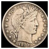 1910-S Silver Barber Half Dollar NEARLY  UNCIRCUL