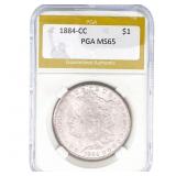 1884-CC Morgan Silver Dollar PGA MS65