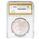 1882 Morgan Silver Dollar PGA MS65