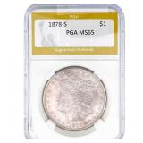 1878-S Morgan Silver Dollar PGA MS65