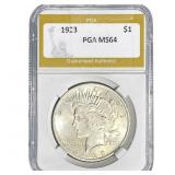 1923 Silver Peace Dollar PGA MS64