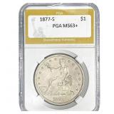 1877-S Silver Trade Dollar PGA MS63+